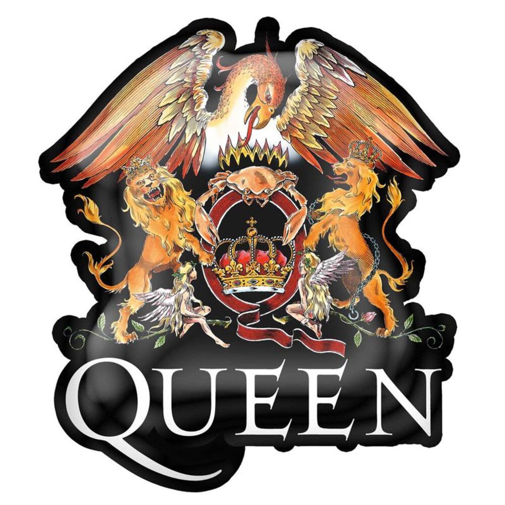 Queen Enamel Crest Button / Black/Orange